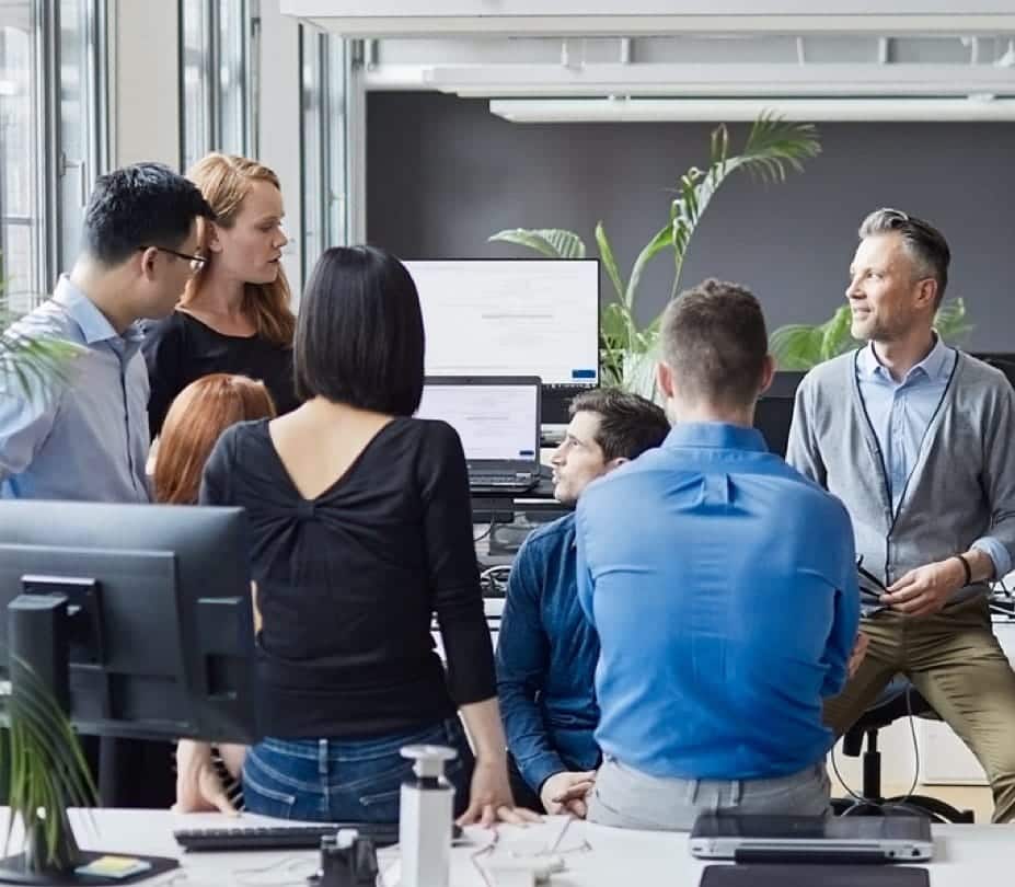 business people in the middle of meeting